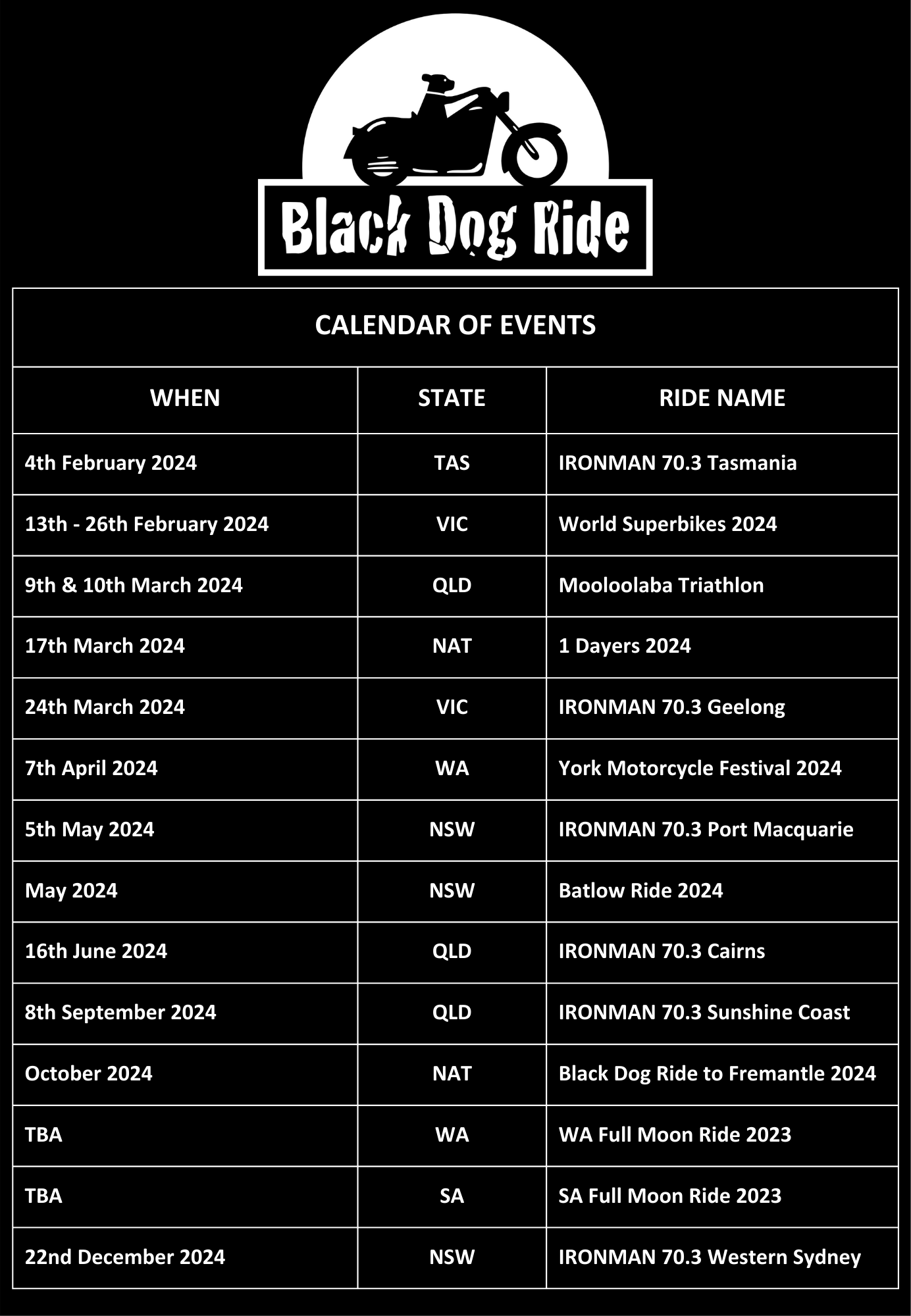 Rides Black Dog Ride